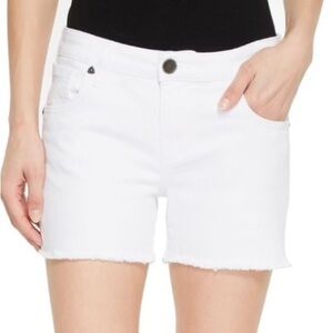 KUT From The Kloth Gidget Fray White Jean Shorts Size 4 NWT